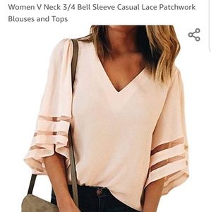 Blush pink Bell sleeved blouse